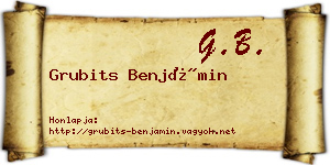 Grubits Benjámin névjegykártya